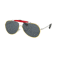 Prada PR56SS Progressive Prescription Sunglasses PR56SS-UFR2K1-59 - Lens Diameter 59 mm, Frame Color Top Yellow/silver