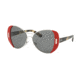 Prada PR60SS Single Vision Prescription Sunglasses PR60SS-SMN9K1-55 - Lens Diameter 55 mm, Frame Color Silver/Red