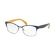 Prada PR65RV Single Vision Prescription Eyeglasses, 53mm, Blue/Gunmetal, PR65RV-2811O1-53-SV