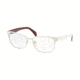 Prada PR65RV Single Vision Prescription Eyeglasses 2821O1-53 - Ivory/Pale Gold Frame