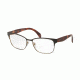 Prada PR65RV Single Vision Prescription Eyeglasses UE01O1-55 - Brown/Pale Gold Frame