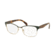 Prada PR65RV Single Vision Prescription Eyeglasses UEZ1O1-55 - Green/pale Gold Frame