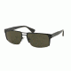 PRADA LOGO PR52RS Sunglasses 1BO4J1-60 - Matte Black Frame, Dark Green Lenses