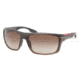 Prada PS01NS Single Vision Prescription Sunglasses PS01NS-GAJ6S1-6318 - Lens Diameter 63 mm, Frame Color Brown Demi Shiny