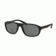 Prada PS01RS Sunglasses DG05Z1-58 - Black Rubber Frame, Polar Grey Lenses