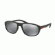 Prada PS01RS Sunglasses TFZ5L0-58 - Grey Rubber Frame, Light Grey Mirror Black Lenses