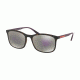 Prada PS01TS Sunglasses U61129-56 - Havana Rubber Frame, Grey Mirror Milky Blue Lenses