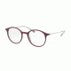 Prada PS02IV Single Vision Prescription Eyeglasses VYZ1O1-49 - Top Bordeaux/grey Rubber Frame