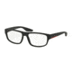 Prada PS03GV Single Vision Prescription Eyeglasses DG01O1-55 - Black Rubber Frame