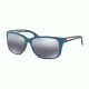 Prada PS03TS Sunglasses B522F2-59 - Matte Blue Frame, Polar Grey Mirror Grad Silver Lenses