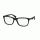 Prada PS04FV Progressive Prescription Eyeglasses DG01O1-55 - Black Rubber Frame
