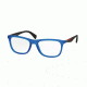 Prada PS04FV Progressive Prescription Eyeglasses TIU1O1-53 - Azure Rubber Frame