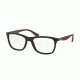Prada PS04FV Progressive Prescription Eyeglasses UB01O1-55 - Brown Rubber Frame