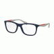 Prada PS04FV Progressive Prescription Eyeglasses UR51O1-53 - Blue Rubber Frame