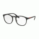 Prada PS05HV Progressive Prescription Eyeglasses DG01O1-51 - Black Rubber Frame