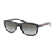 Prada PS05PS Sunglasses OAF4M1-58 - Matte Grey Frame, Green Gradient Lenses