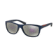 Prada PS05PS Sunglasses UAX2E2-58 - Shot Blue Rubber Frame, Grey Mirror Milky Blue Lenses