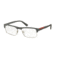 Prada PS06FV Progressive Prescription Eyeglasses UFK1O1-54 - Grey Rubber Frame