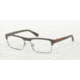 Prada PS06FV Progressive Prescription Eyeglasses UR41O1-54 - Brown Rubber Frame