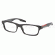 Prada PS07CV Single Vision Prescription Eyeglasses 1AB1O1-5518 - Black Frame
