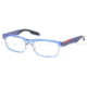 Prada PS07CV Single Vision Prescription Eyeglasses JAT1O1-5518 - Striped Blue Frame