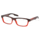 Prada PS07CV Single Vision Prescription Eyeglasses JAV1O1-5518 - Striped Red Frame