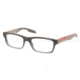 Prada PS07CV Prescription Eyeglasses LAN1O1-5518 - Gray Gradient White Frame, Demo Lens Lenses