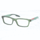 Prada PS07CV Prescription Eyeglasses SMK1O1-55 - Matte Transparent Green Frame