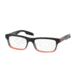 Prada PS07CV Prescription Eyeglasses TWS1O1-55 - Black/Grey/Matte Red Frame