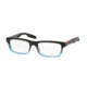 Prada PS07CV Prescription Eyeglasses TWT1O1-55 - Black/Grey/Matte Blue Frame