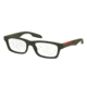 Prada PS07CV Prescription Eyeglasses UBW1O1-55 - Green Rubber Frame