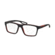 Prada PS07FV Eyeglass Frames UAS1O1-53 - Top Blue Rubber On Red Frame