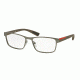 Prada PS50GV Progressive Prescription Eyeglasses DG11O1-55 - Gunmetal Rubber Frame