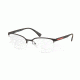 Prada PS51IV Single Vision Prescription Eyeglasses VY21O1-55 - Brown Rubber Frame