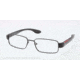 Prada PS52EV Progressive Prescription Eyeglasses 1BO1O1-52 - Black Demi Shiny Frame