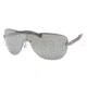 Prada PS52NS Sunglasses 7CQ7W1-0136 - Gunmetal Demi Shiny Frame, Gray Silver Mirror Lenses