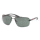 Prada PS52OS Sunglasses 1BO3O1-6413 - Black Demi Shiny Frame, Green Lenses