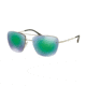 Prada PS52RS Sunglasses 1BC1M0-56 - Silver Frame, Light Green Mirror Green Lenses