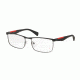 Prada PS54FV Eyeglass Frames QFP1O1-53 - Black/steel Rubber Frame