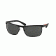 Prada PS54QS Sunglasses DG01A1-63 - Black Rubber Frame, Grey Lenses