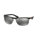 Prada PS54QS Sunglasses DG07W1-63 - Black Rubber/Gunmetal Rubber Frame, Grey Mirror Silver Lenses