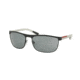 Prada PS54QS Sunglasses TIG3C2-63 - Grey Rubber Frame, Dark Grey Lenses