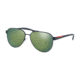 Prada PS54TS Sunglasses 7AN213-58 - Blue Frame, Green Mirror Green Lenses