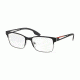 Prada PS55IV Prescription Eyeglasses 6BJ1O1-53 - Black Rubber/gunmet Rubber Frame