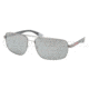 Prada PS55NS Sunglasses 7CQ7W1-6016 - Gunmetal Demi Shiny Frame, Silver Mirror Lenses