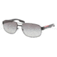 Prada PS58NS Single Vision Prescription Sunglasses PS58NS-1BO3M1-6116 - Lens Diameter 61 mm, Frame Color Demi Shiny Black