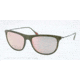 Prada RED FEATHER PS01PS Single Vision Prescription Sunglasses PS01PS-ROS2D2-56 - Lens Diameter 56 mm, Frame Color Military Green Demi Shiny