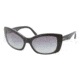 Prada Bifocal Sunglasses PR03NS with Lined Bi-Focal Rx Prescription Lenses PR03NS-2AF3M1-5718 - Lens Diameter 57 mm, Frame Color Crystal Black
