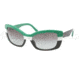 Prada Bifocal Sunglasses PR03NS with Lined Bi-Focal Rx Prescription Lenses PR03NS-DAM3M1-5718 - Lens Diameter: 57 mm, Frame Color: Green / Ivory / Black