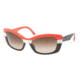 Prada Bifocal Sunglasses PR03NS with Lined Bi-Focal Rx Prescription Lenses PR03NS-DAN6S1-5718 - Lens Diameter: 57 mm, Frame Color: Orange / Ivory / Black